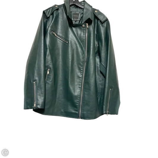 Jacket Moto By Lane Bryant In Green, Size: 3x