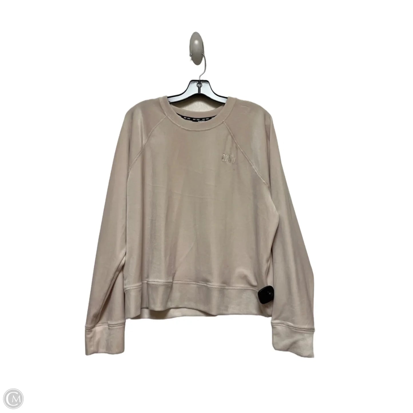 Athletic Top Long Sleeve Crewneck By Dkny In Tan, Size: L