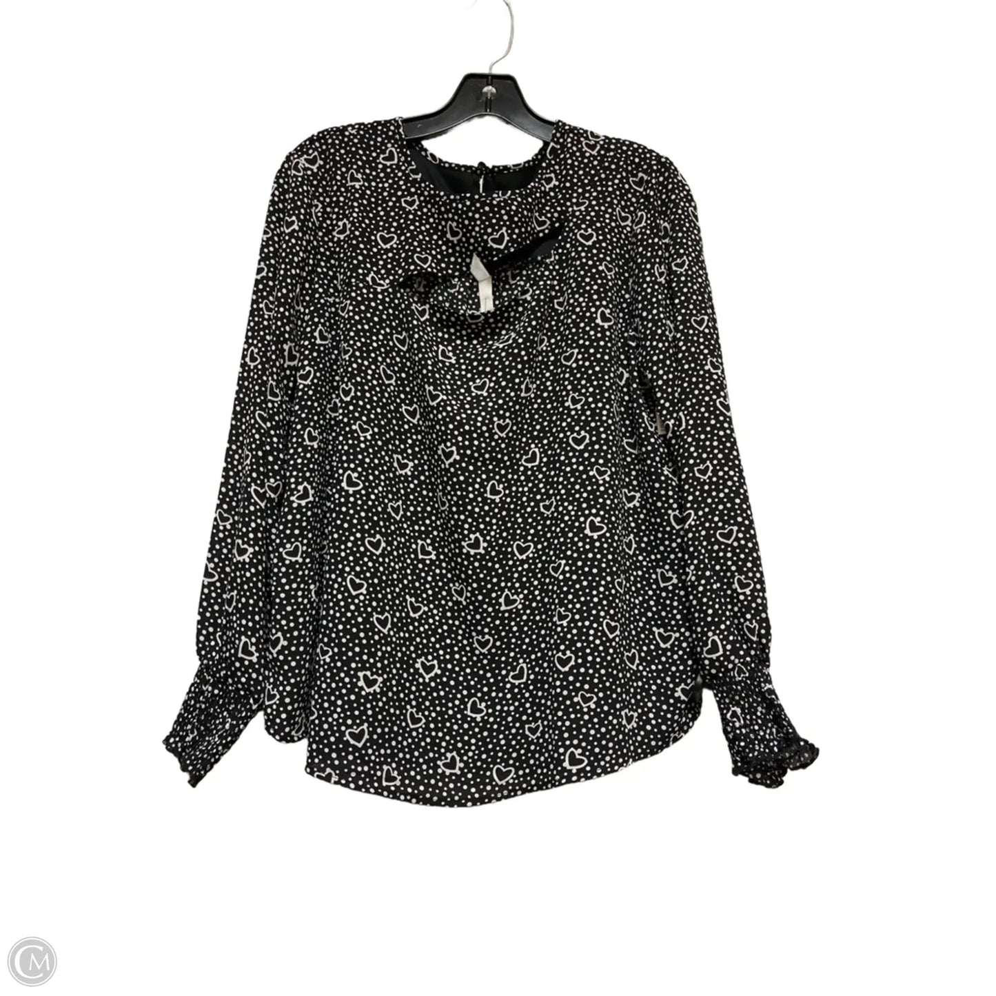 Top Long Sleeve By Ny Collection In Black & White, Size: Lp
