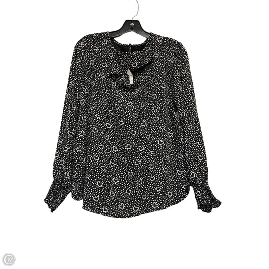 Top Long Sleeve By Ny Collection In Black & White, Size: Lp