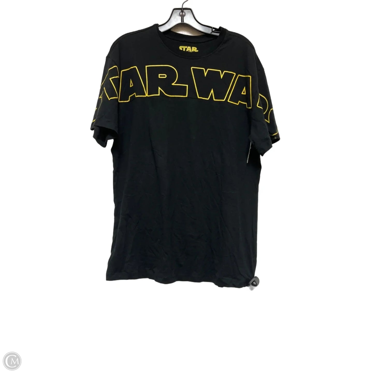 Top Short Sleeve Basic By Disney In Black & Yellow, Size: M