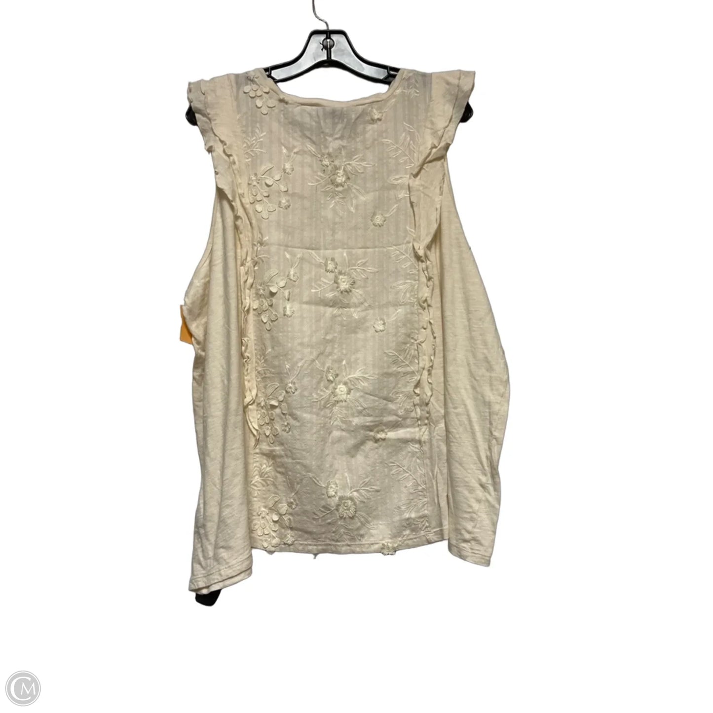 Top Sleeveless By Torrid In Cream, Size: 3x