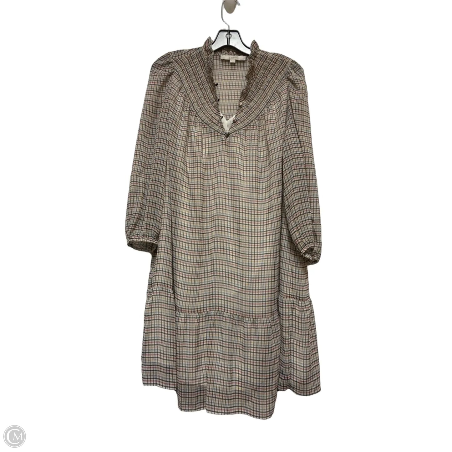 Dress Casual Short By Loft In Plaid Pattern, Size: Mp