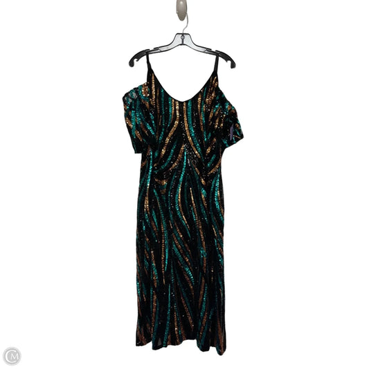 Dress Party Midi By Venus In Blue & Gold, Size: 3x