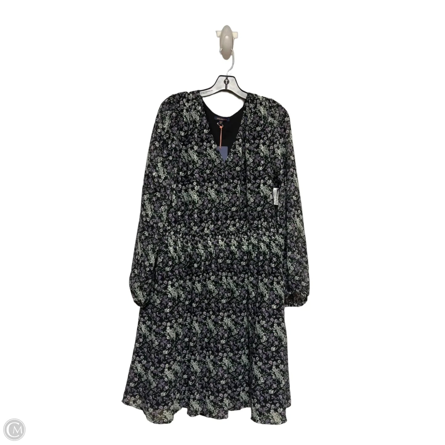 Dress Casual Midi By Skies Are Blue In Green & Purple, Size: 2x