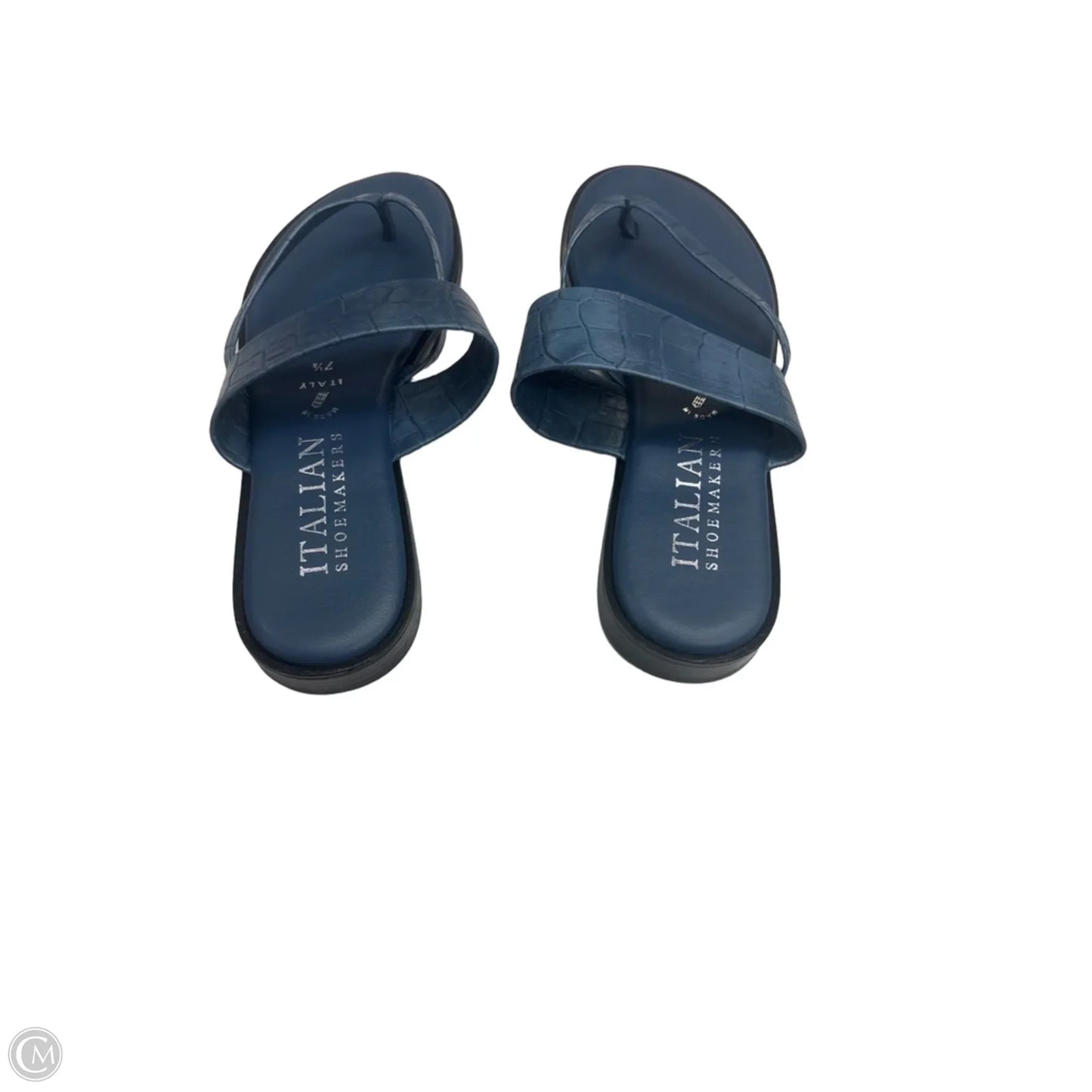 Sandals Flats By Italian Shoemakers In Blue, Size: 7.5