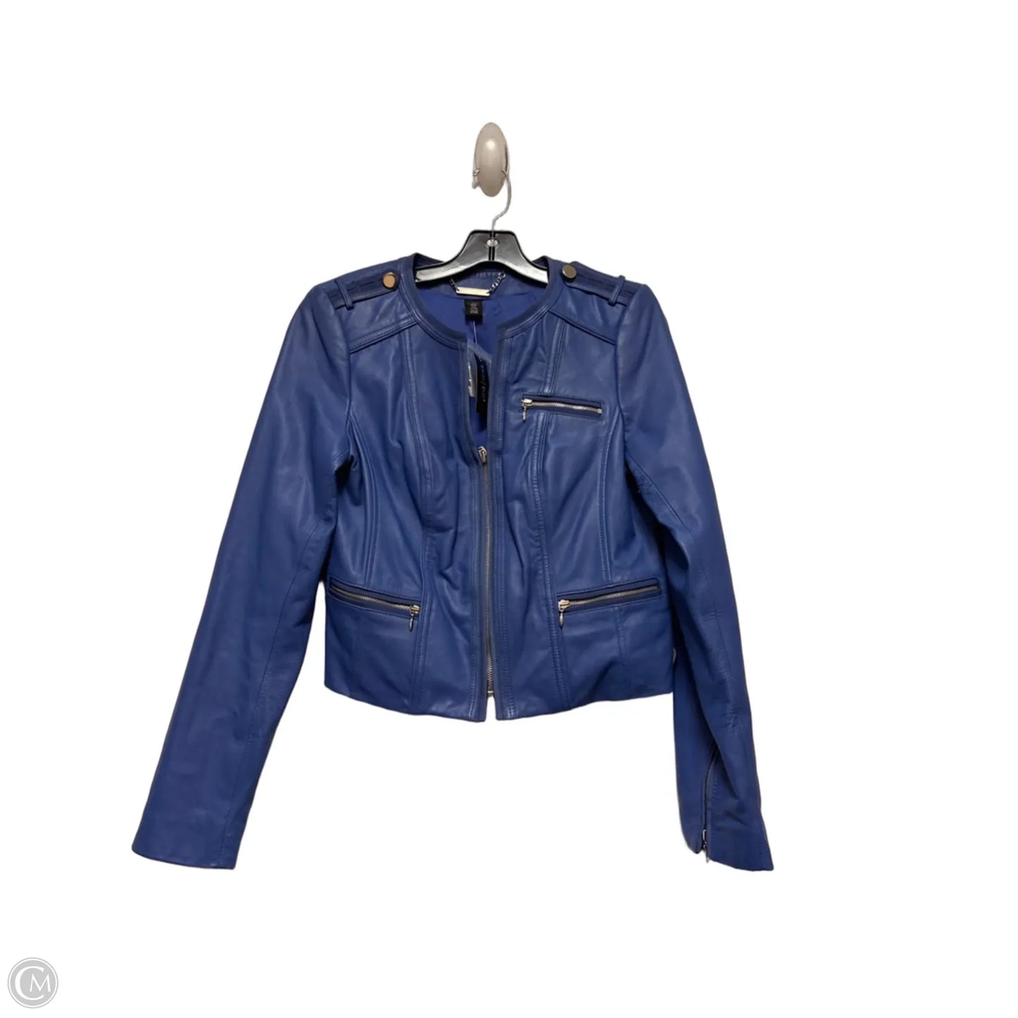 Jacket Moto By White House Black Market In Blue, Size: M