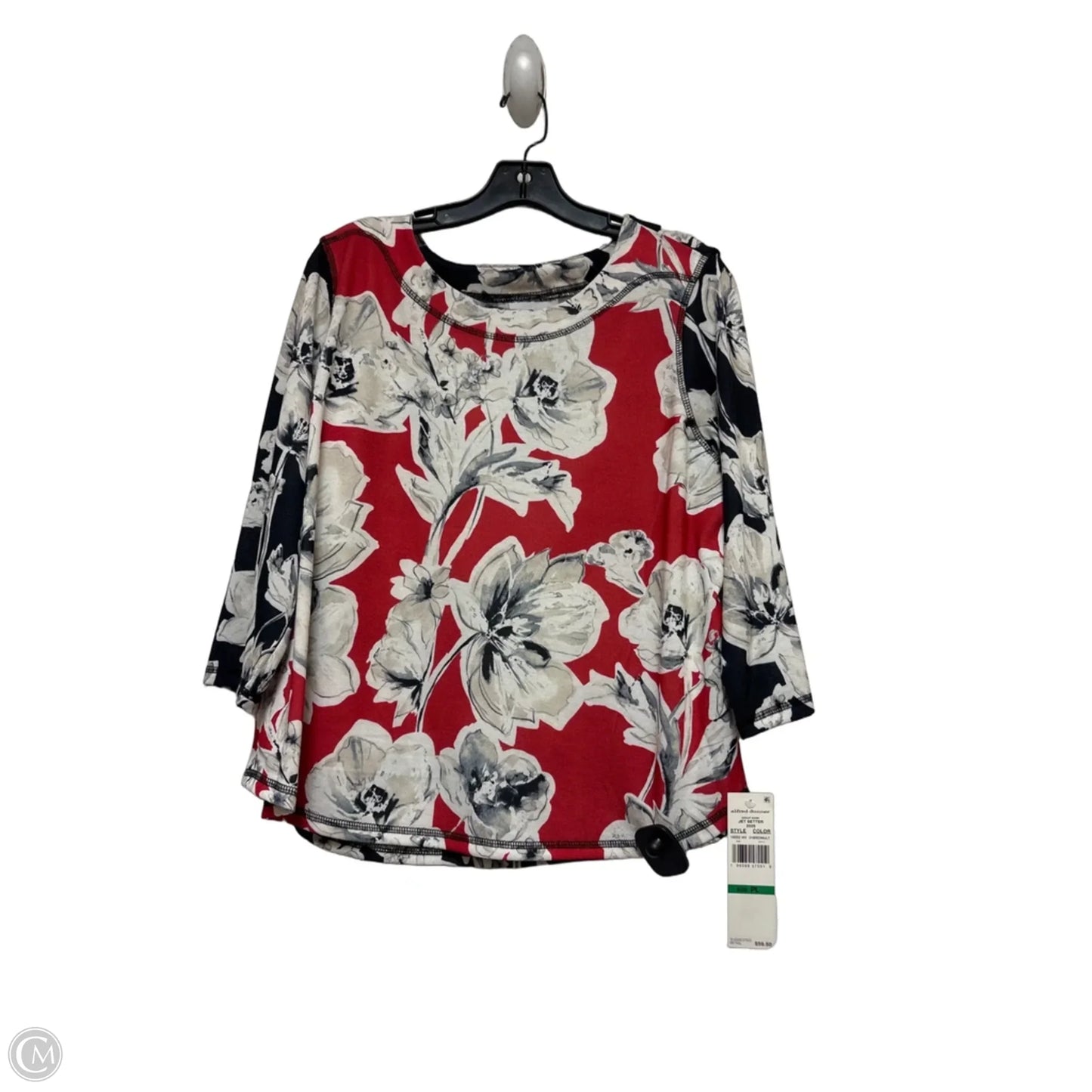 Top Short Sleeve By Alfred Dunner In Floral Print, Size: Lp