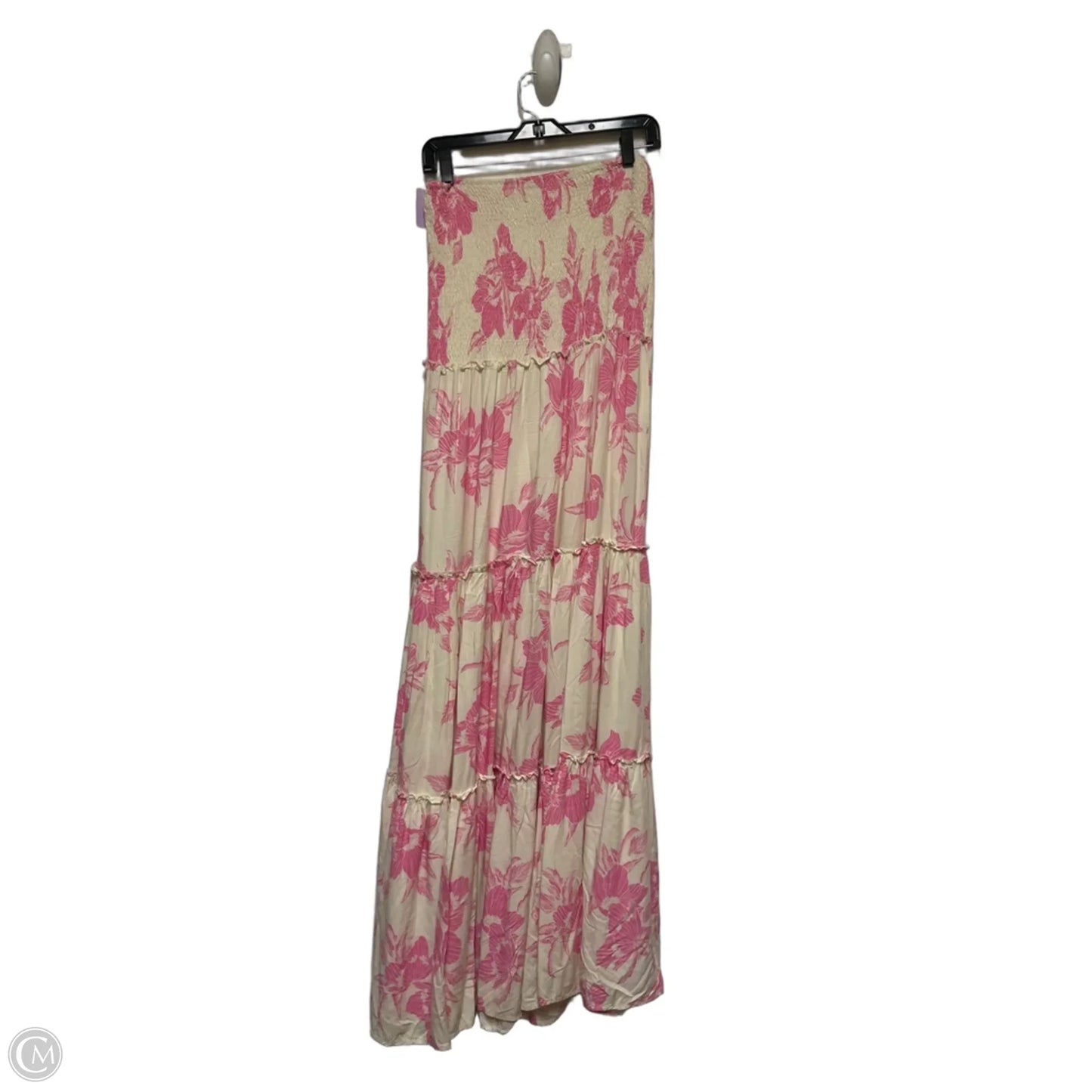 Dress Casual Maxi By Abel The Label In Cream & Pink, Size: L