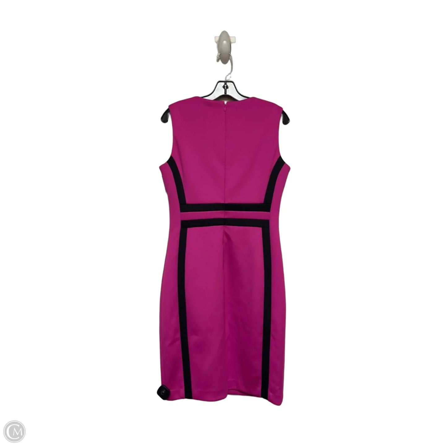 Dress Casual Midi By Calvin Klein In Black & Pink, Size: M