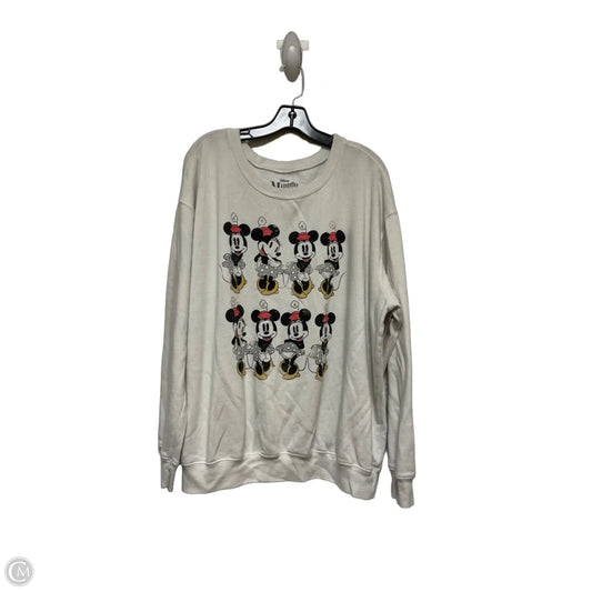 Top Long Sleeve By Disney In White, Size: 3x