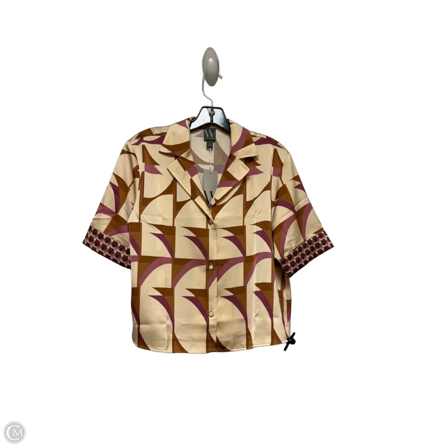 Top Short Sleeve By Worthington In Purple & Tan, Size: S
