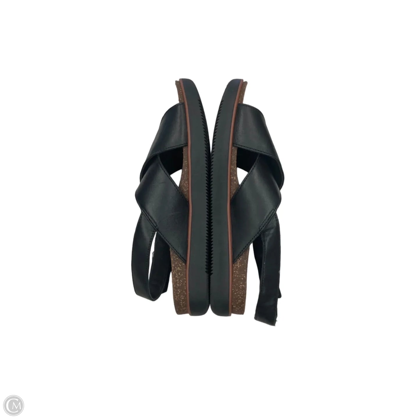 Sandals Flats By Clarks In Black & Tan, Size: 10.5