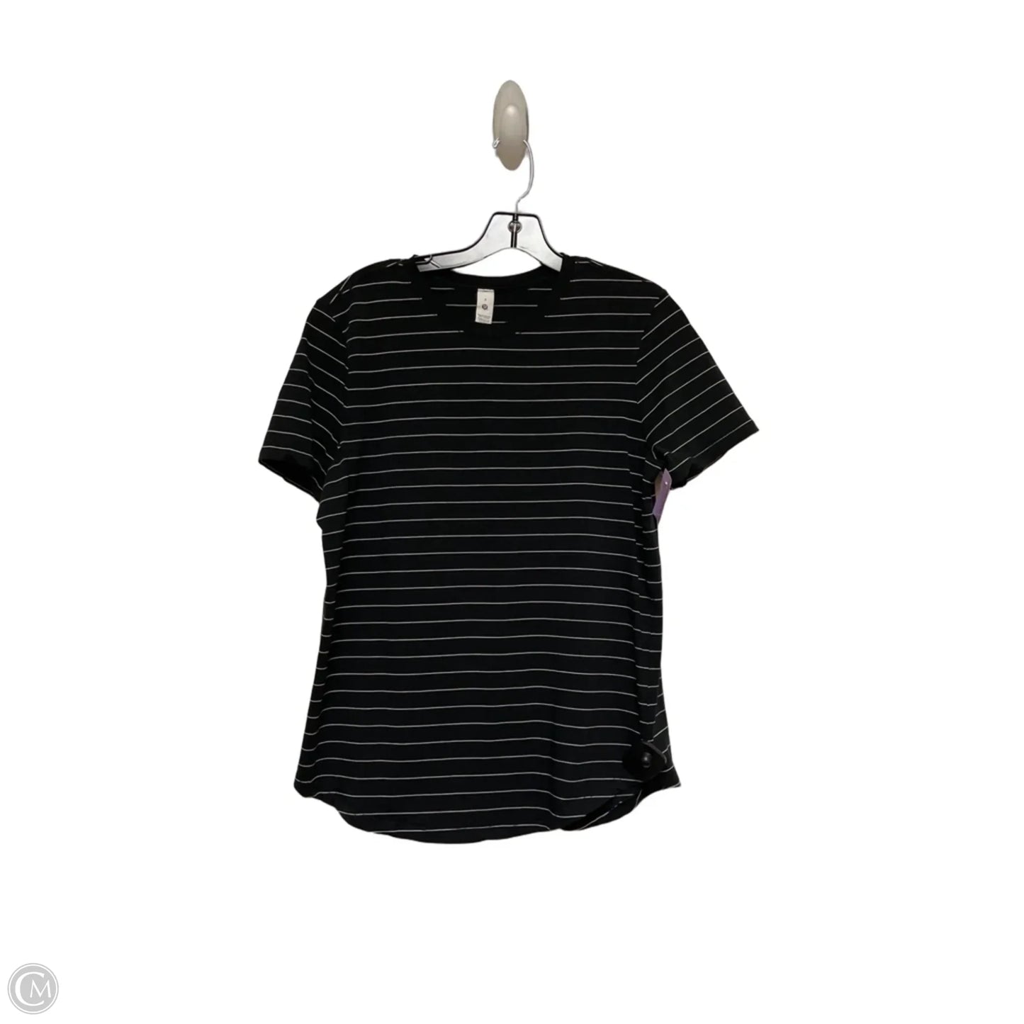 Athletic Top Short Sleeve By Lululemon In Striped Pattern, Size: 8