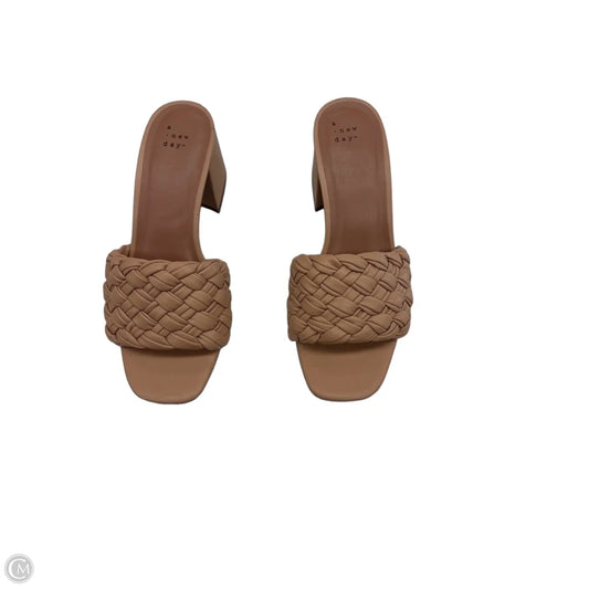 Sandals Heels Block By A New Day In Tan, Size: 9