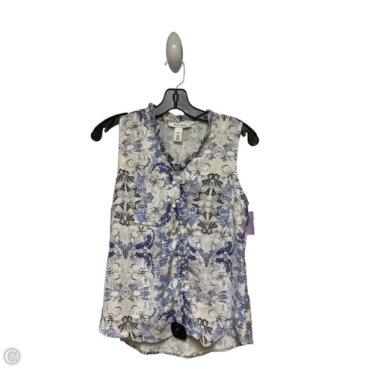 Top Sleeveless By White House Black Market In Blue & Tan, Size: Xxs