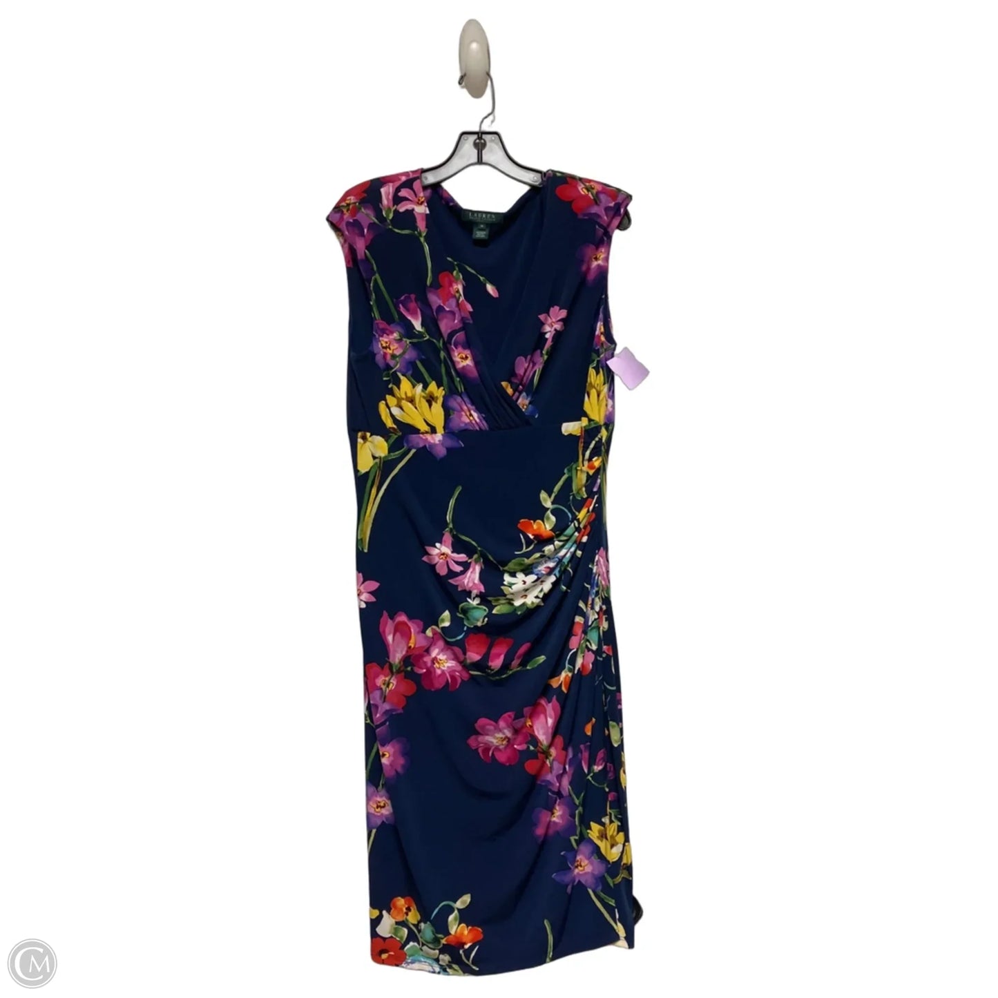 Dress Casual Midi By Lauren By Ralph Lauren In Floral Print, Size: L