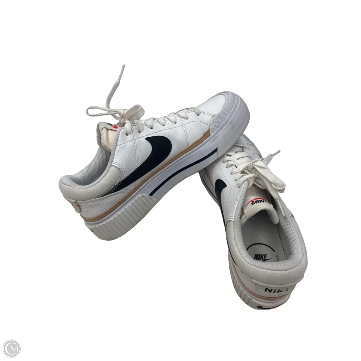Shoes Sneakers By Nike In Tan & White, Size: 9