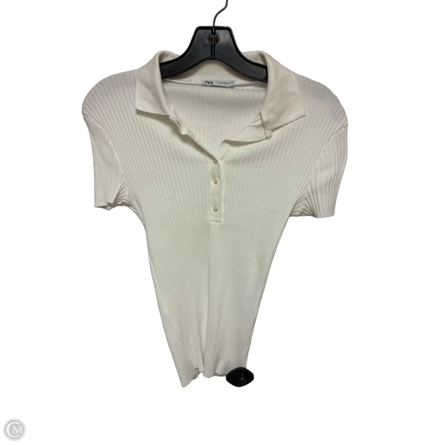 Top Short Sleeve By Zara In White, Size: M