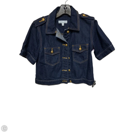 Jacket Denim By Loft In Blue Denim, Size: Xxs