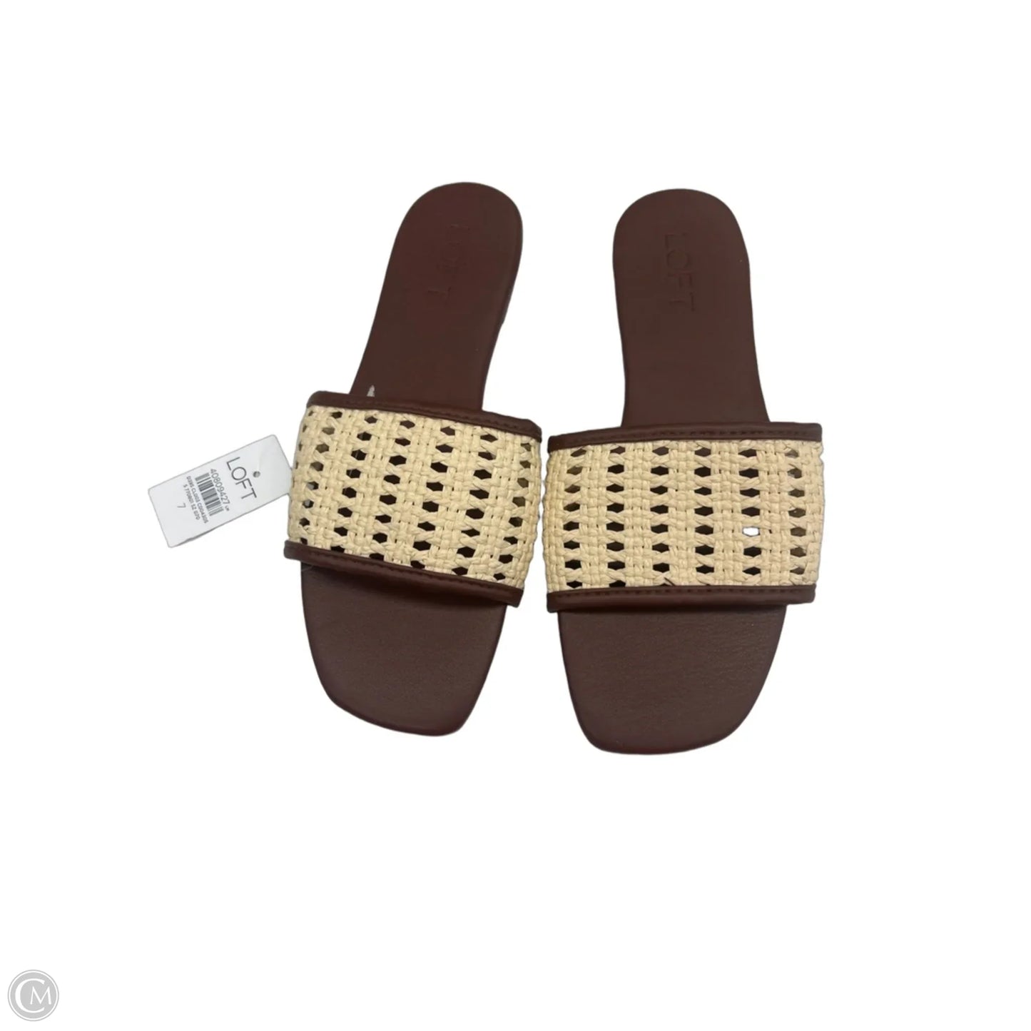 Sandals Flats By Loft In Brown & Tan, Size: 7