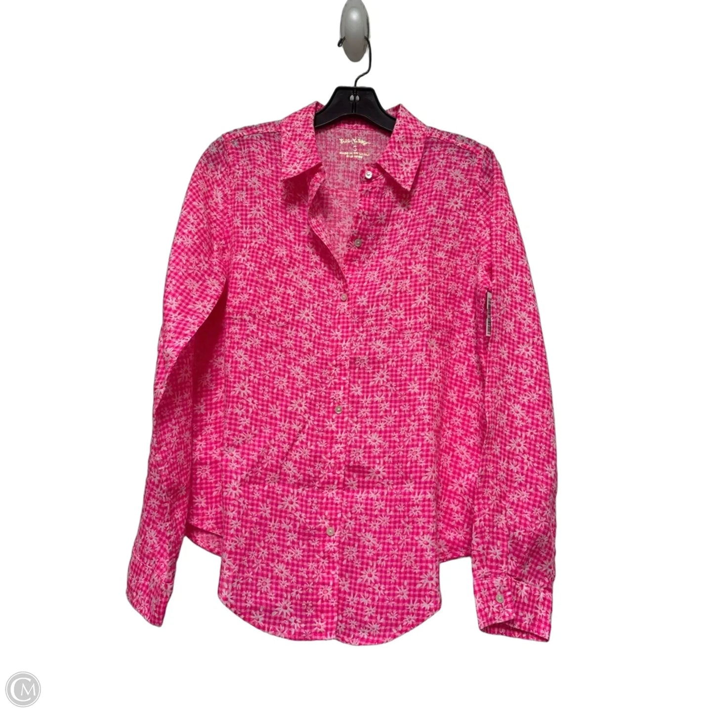 Top Long Sleeve Designer By Lilly Pulitzer In Pink, Size: S