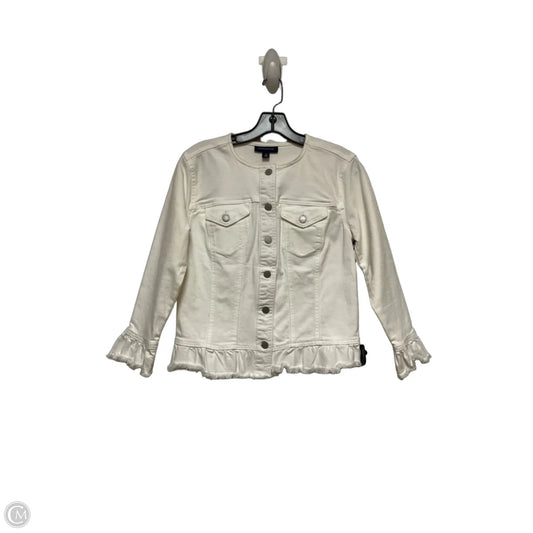 Jacket Denim By Charter Club In White Denim, Size: Xs