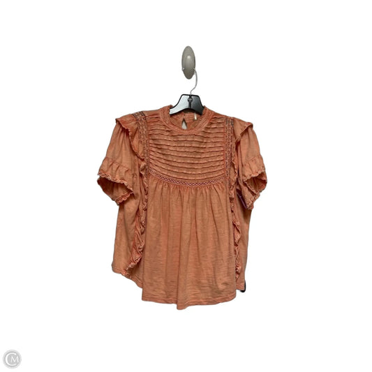 Top Short Sleeve By Free People In Orange, Size: Xs