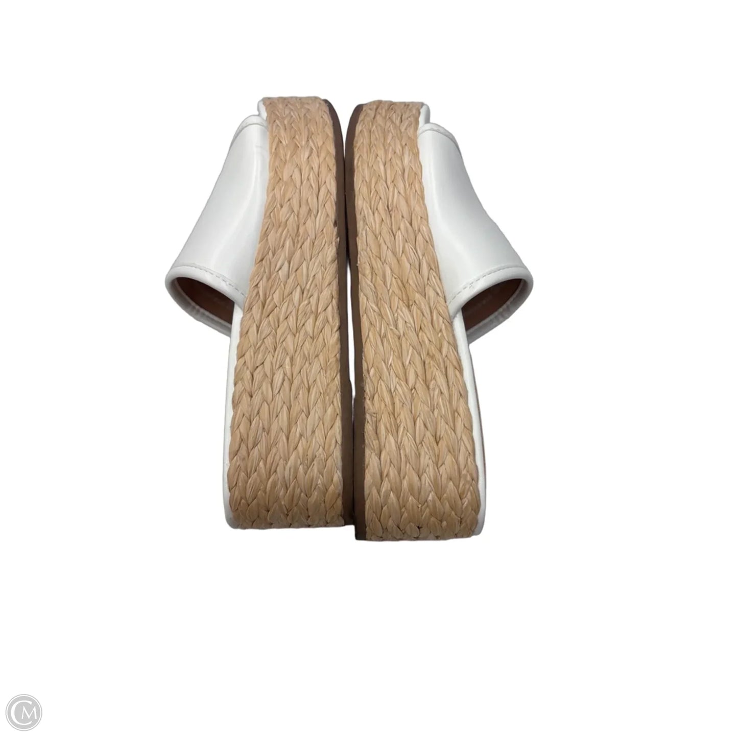 Sandals Heels Wedge By Time And Tru In Tan & White, Size: 8