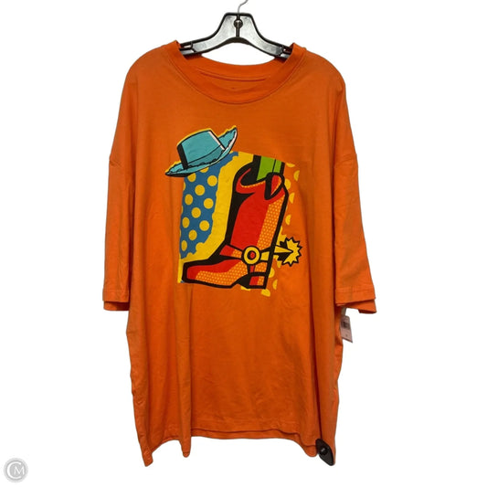 Top Short Sleeve Basic By Disney Store In Orange, Size: Xxl