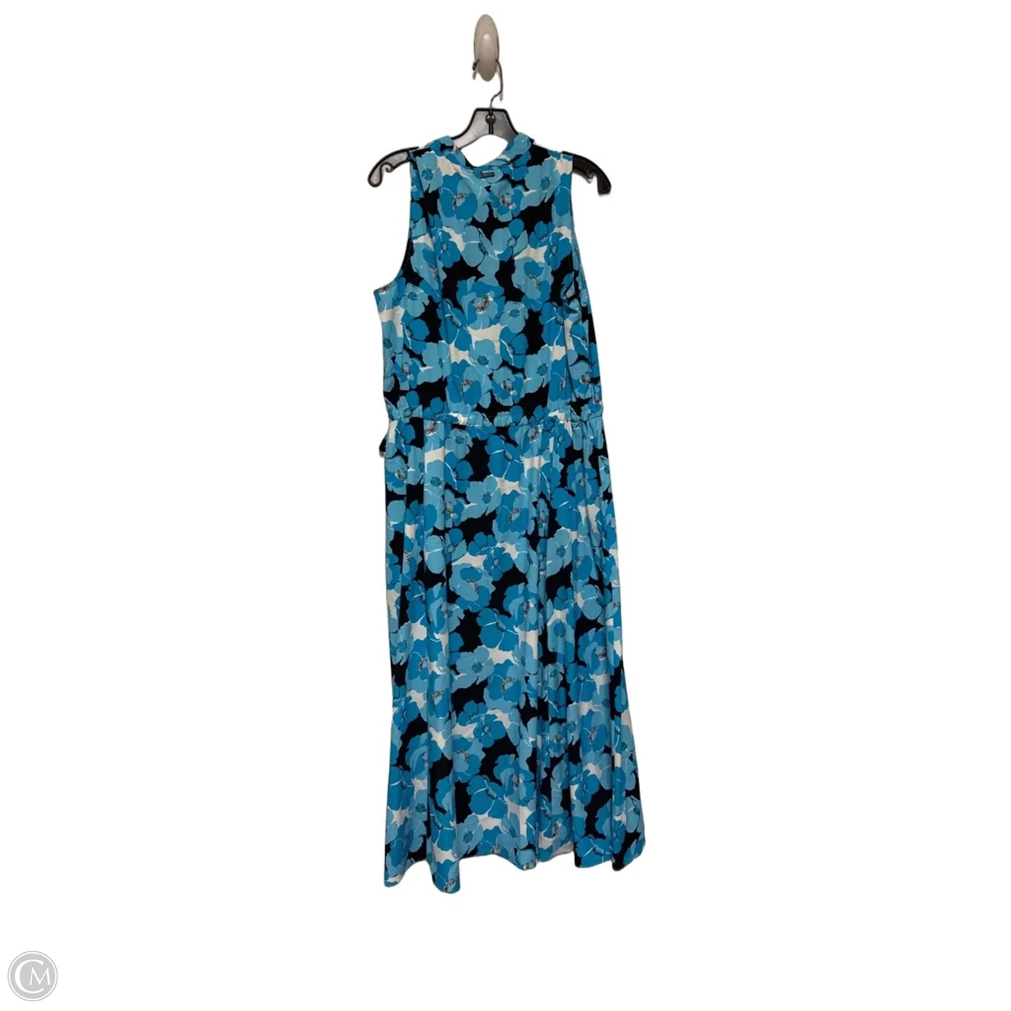 Dress Casual Maxi By Anne Klein In Black & Blue, Size: L