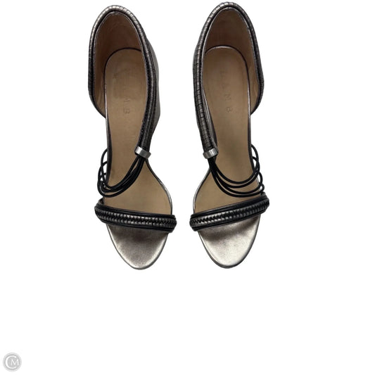 Sandals Heels Stiletto By Lamb In Silver, Size: 10