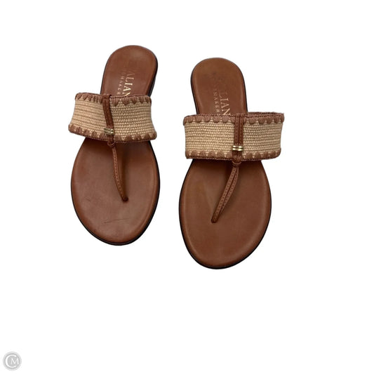 Sandals Flats By Italian Shoemakers In Brown & Tan, Size: 9