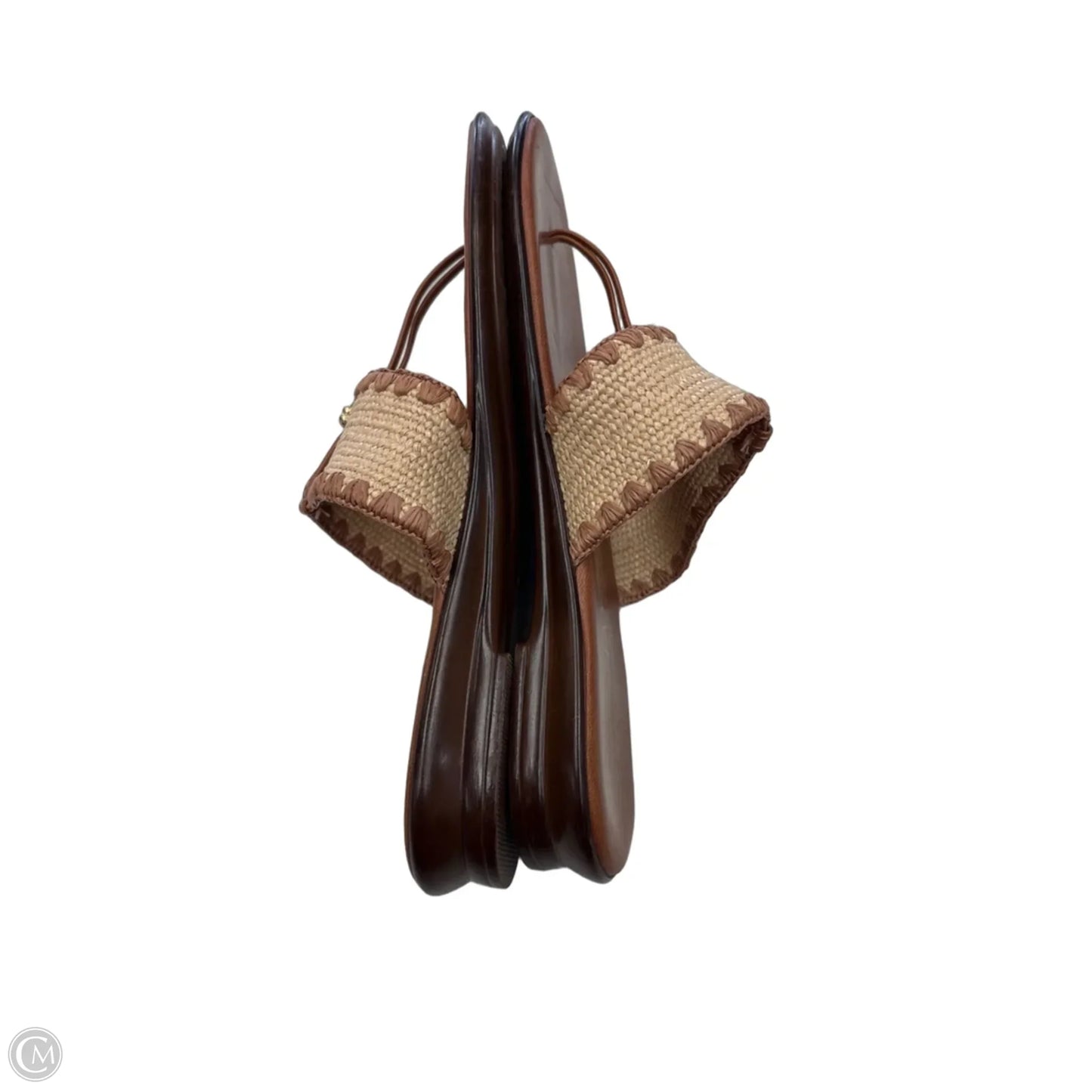 Sandals Flats By Italian Shoemakers In Brown & Tan, Size: 9