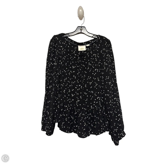 Top Long Sleeve By Maeve In Black & White, Size: Xl