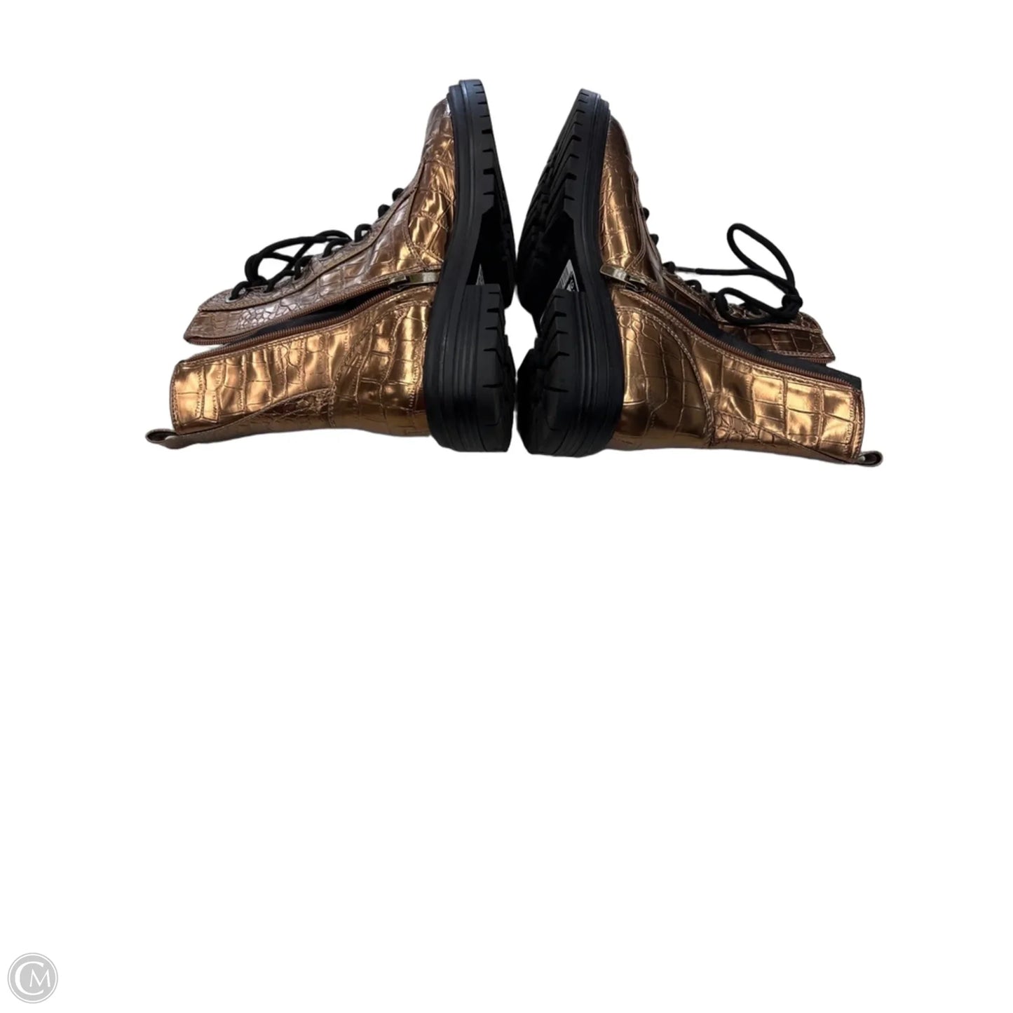 Boots Ankle Flats By Nine West In Bronze, Size: 8.5