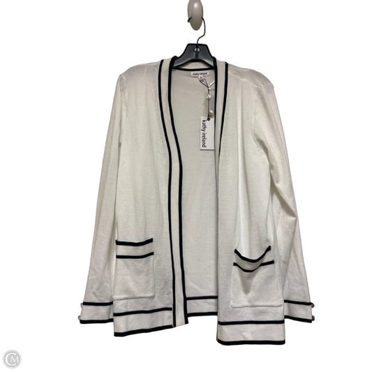 Sweater Cardigan By Kathy Ireland In Black & White, Size: M