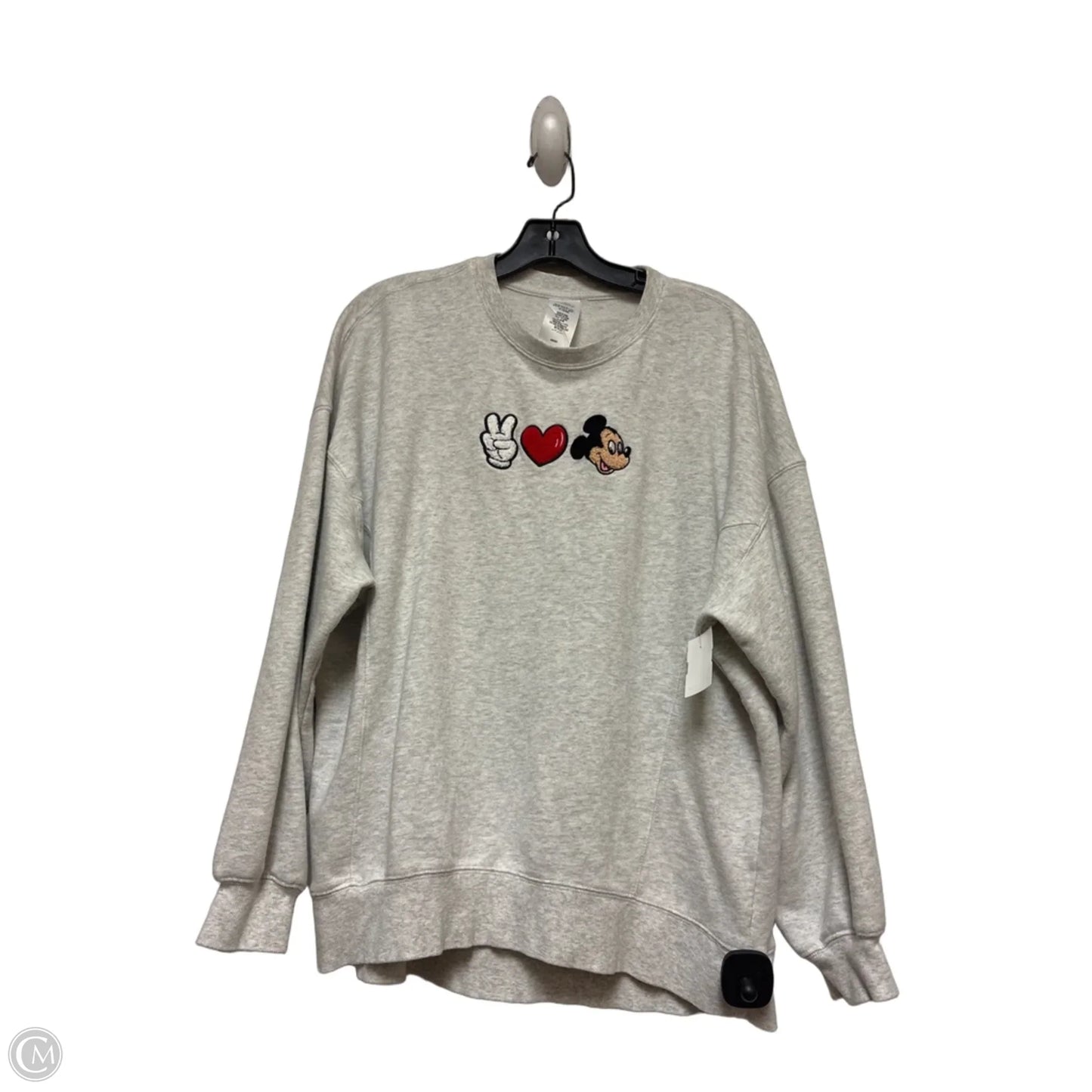Sweatshirt Crewneck By Disney Store In Grey, Size: S