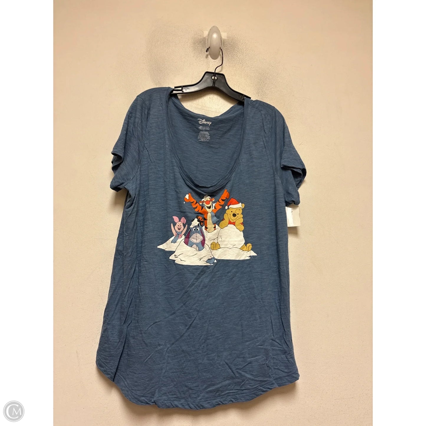 Top Short Sleeve By Disney In Blue, Size: 1x