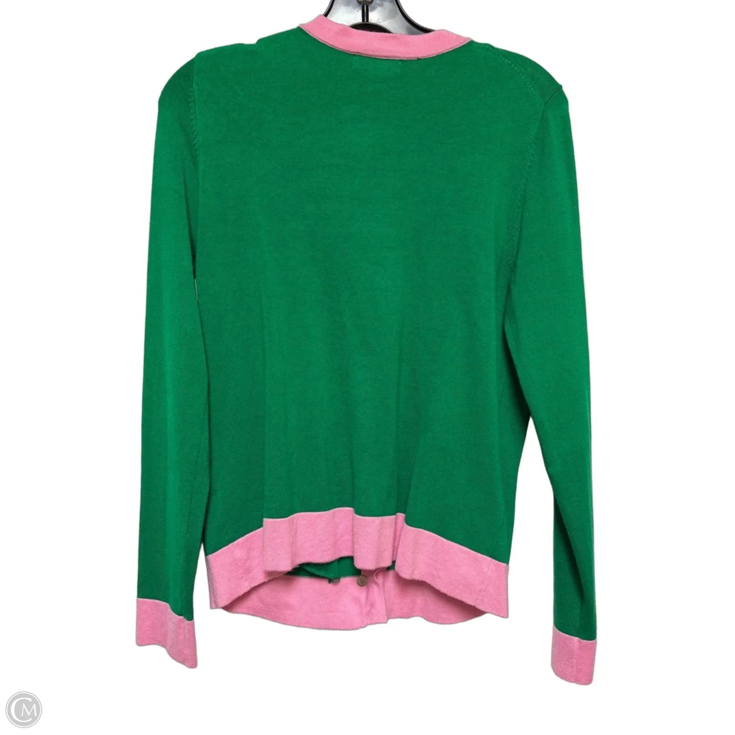 Cardigan By Charter Club In Green & Pink, Size: M