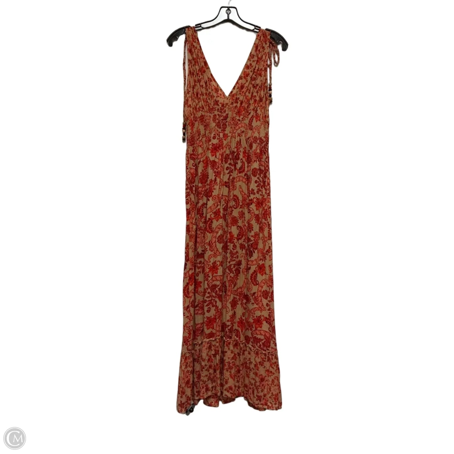 Dress Casual Maxi By Zara In Red & Tan, Size: M