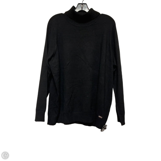 Top Long Sleeve By Calvin Klein In Black, Size: 1x