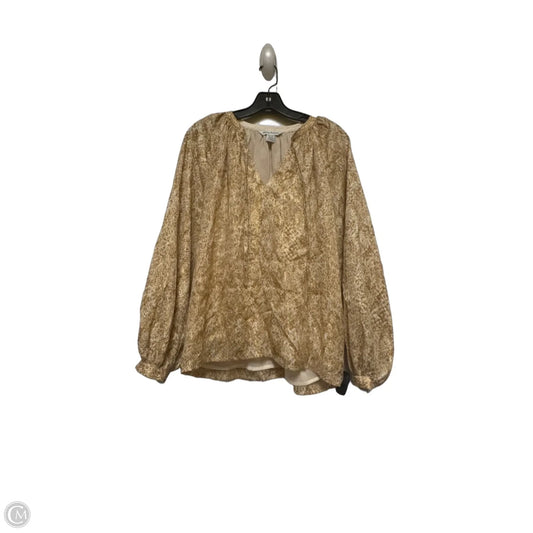 Top Long Sleeve By Tommy Bahama In Gold & Tan, Size: Xs