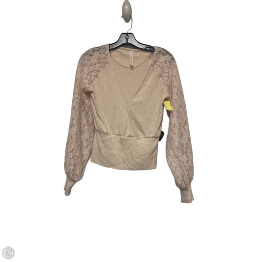 Top Long Sleeve By Anthropologie In Tan, Size: Xs