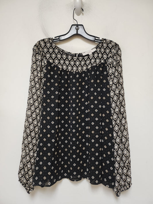 Top Long Sleeve By Loft In Geometric Pattern, Size: Xl
