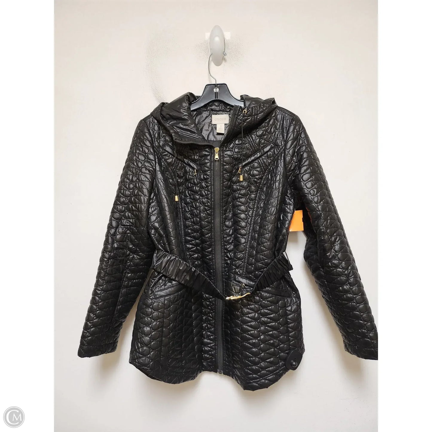 Jacket Puffer & Quilted By Chicos In Black, Size: M