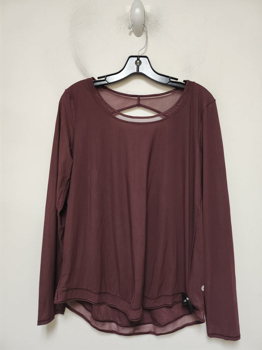 Athletic Top Long Sleeve Crewneck By Lululemon In Maroon, Size: M