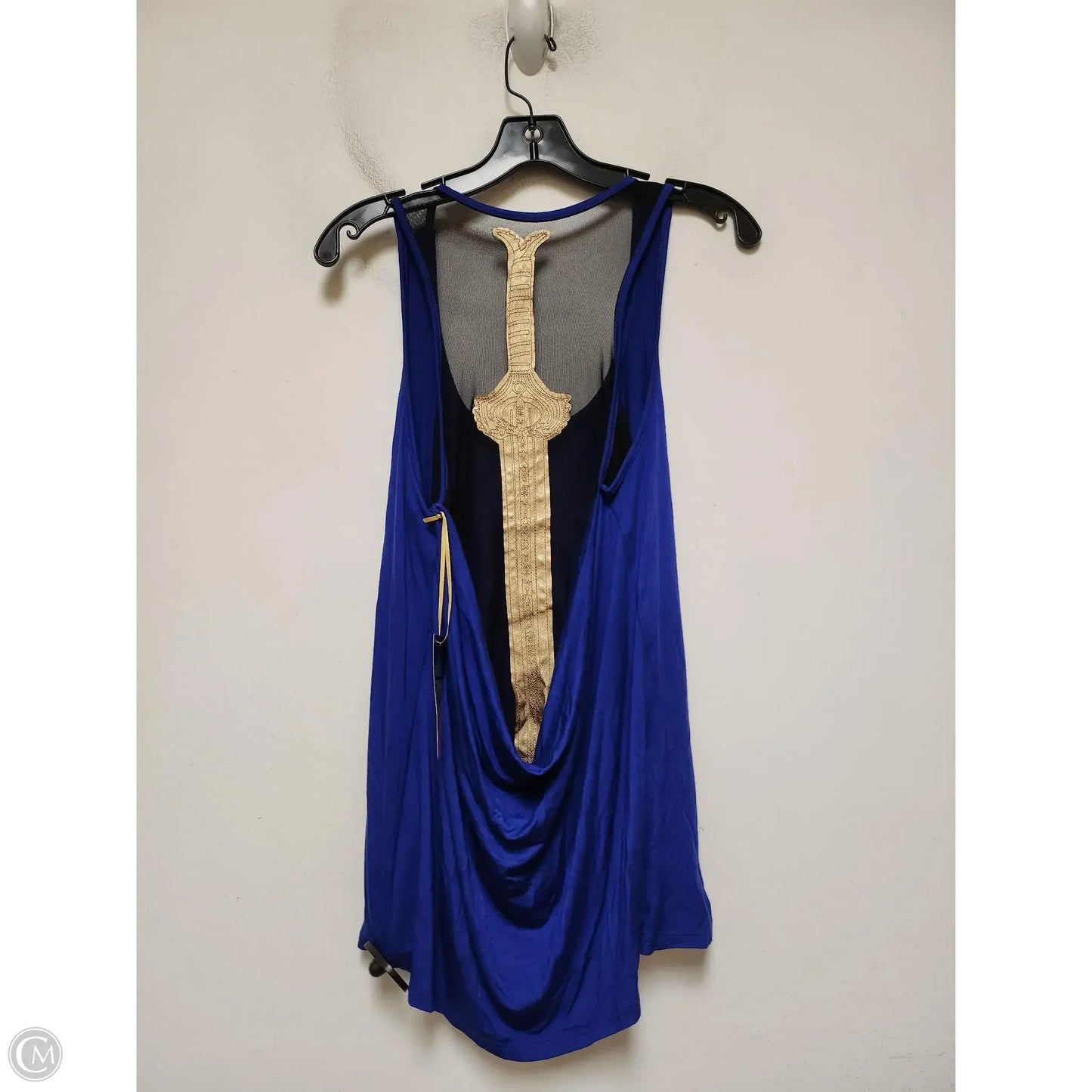 Top Sleeveless By Clothes Mentor In Blue & Gold, Size: M
