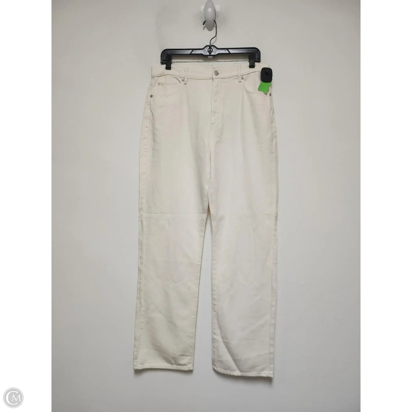 Jeans Straight By Loft In Cream Denim, Size: 10