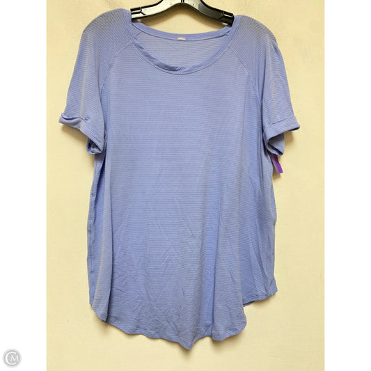 Athletic Top Short Sleeve By Lululemon In Blue, Size: M